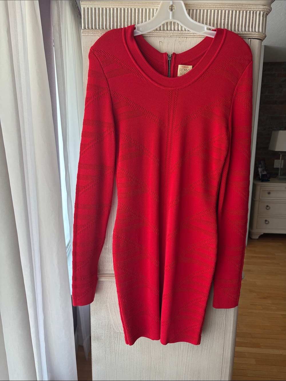 Torn by Ronny Kobo Red Long Sleeve Knit Dress
